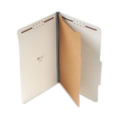 Universal Pressboard Classification Folder, Legal, Four-Section, Gray, 10/Box UNV10262