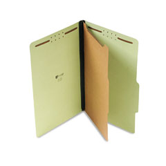 Universal Pressboard Classification Folder, Legal, Four-Section, Green, 10/Box UNV10261