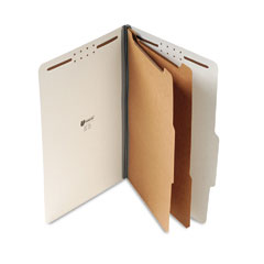 Universal Pressboard Classification Folder, Legal, Six-Section, Gray, 10/Box UNV10282
