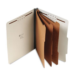 Universal Pressboard Classification Folder, Letter, Eight-Section, Gray, 10/Box UNV10292