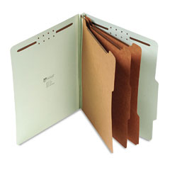 Universal Pressboard Classification Folder, Letter, Eight-Section, Green, 10/Box UNV10291