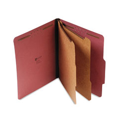 Universal Pressboard Classification Folder, Letter, Six-Section, Red, 10/Box UNV10270
