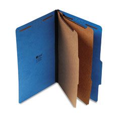 Universal Pressboard Classification Folders, Legal, Six-Section, Cobalt Blue, 10/Box UNV10311