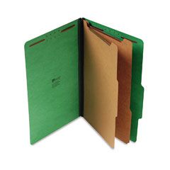 Universal Pressboard Classification Folders, Legal, Six-Section, Emerald Green, 10/Box UNV10312