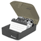 Universal Push-Button Business Card File, Plastic, 4 x 5 3/4 x 2 3/4, Black/Smoke UNV10600