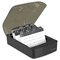 Universal Push-Button Business Card File, Plastic, 4 x 5 3/4 x 2 3/4, Black/Smoke UNV10600