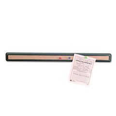 Universal Recycled Cubicle Cork Bar, 18 7/8 x 1 5/8, Charcoal, with Five Push Pins UNV08215