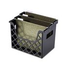 Universal Recycled Desktop File Holder, Plastic, 13 1/4 x 8 5/8 x 10 3/4, Black UNV08123