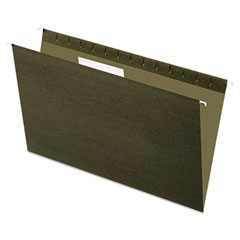 Universal Recycled Hanging File Folders, 1/5 Tab, Letter, Green, 25/BX UNV17115