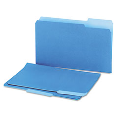 Universal Recycled Interior File Folders, 1/3 Cut Top Tab, Legal, Blue, 100/Box UNV15301