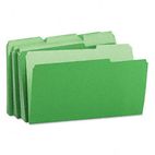 Universal Recycled Interior File Folders, 1/3 Cut Top Tab, Legal, Green, 100/Box UNV15302