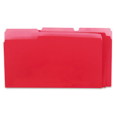Universal Recycled Interior File Folders, 1/3 Cut Top Tab, Legal, Red, 100/Box UNV15303