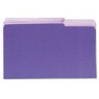 Universal Recycled Interior File Folders, 1/3 Cut Top Tab, Legal, Violet, 100/Box UNV15305