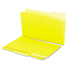 Universal Recycled Interior File Folders, 1/3 Cut Top Tab, Legal, Yellow, 100/Box UNV15304