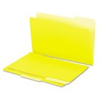 Universal Recycled Interior File Folders, 1/3 Cut Top Tab, Legal, Yellow, 100/Box UNV15304