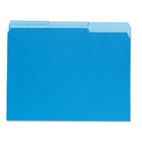 Universal Recycled Interior File Folders, 1/3 Cut Top Tab, Letter, Blue, 100/Box UNV12301