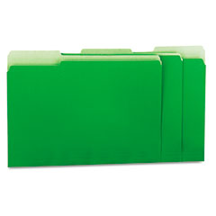 Universal Recycled Interior File Folders, 1/3 Cut Top Tab, Letter, Green, 100/Box UNV12302