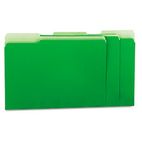 Universal Recycled Interior File Folders, 1/3 Cut Top Tab, Letter, Green, 100/Box UNV12302