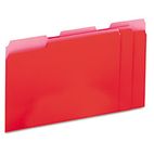 Universal Recycled Interior File Folders, 1/3 Cut Top Tab, Letter, Red, 100/Box UNV12303