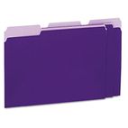 Universal Recycled Interior File Folders, 1/3 Cut Top Tab, Letter, Violet, 100/Box UNV12305