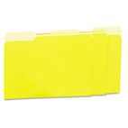 Universal Recycled Interior File Folders, 1/3 Cut Top Tab, Letter, Yellow, 100/Box UNV12304
