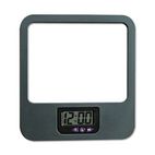 Universal Recycled Plastic Cubicle Mirror with Digital Clock, Charcoal UNV08169