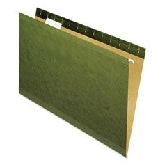 Universal Reinforced Recycled Hanging Folder, 1/5 Cut, Legal, Standard Green, 25/Box UNV24215
