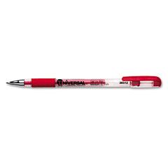 Universal Roller Ball Stick Gel Pen, Red Ink, Medium, Dozen UNV39512