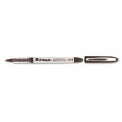 Universal Roller Ball Stick Liquid Pen, Black Ink, Fine, Dozen UNV29110