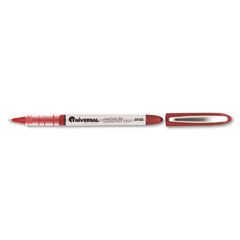 Universal Roller Ball Stick Liquid Pen, Red Ink, Extra Fine, Dozen UNV29122