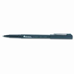 Universal Roller Ball Stick Pen, Black Ink, Extra Fine, Dozen UNV29020