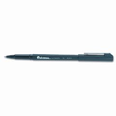 Universal Roller Ball Stick Pen, Black Ink, Fine, Dozen UNV29010