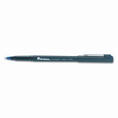 Universal Roller Ball Stick Pen, Blue Ink, Extra Fine, Dozen UNV29021