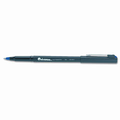 Universal Roller Ball Stick Pen, Blue Ink, Fine, Dozen UNV29011
