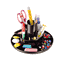 Universal Rotary Desk Organizer, 11 Compartments, 8 3/4 dia x 5 3/8, Black UNV08151