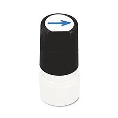 Universal Round Message Stamp, ARROW, Pre-Inked/Re-Inkable, Blue UNV10085