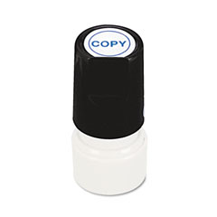 Universal Round Message Stamp, COPY, Pre-Inked/Re-Inkable, Blue UNV10078