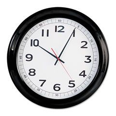 Universal Round Wall Clock, 18in, Black UNV10416