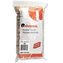 Universal Rubber Bands, Size 62, 2-1/2 x 1/4, 490 Bands/1lb Pack UNV00162