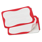 Universal Self-Adhesive Name Badges, 3-3/8 x 2-5/16, Red, 100/Pack UNV39101