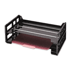 Universal Side Load Legal Desk Tray, Two Tier, Plastic, Black UNV08101