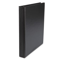 Universal Suede Finish Vinyl Round Ring Binder, 1" Capacity, Black UNV31401