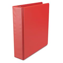 Universal Suede Finish Vinyl Round Ring Binder, 2" Capacity, Red UNV34403
