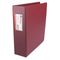 Universal Suede Finish Vinyl Round Ring Binder With Label Holder, 3" Capacity, Maroon UNV35416