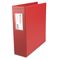 Universal Suede Finish Vinyl Round Ring Binder With Label Holder, 3" Capacity, Red UNV35413