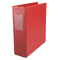 Universal Suede Finish Vinyl Round Ring Binder With Label Holder, 3" Capacity, Red UNV35413