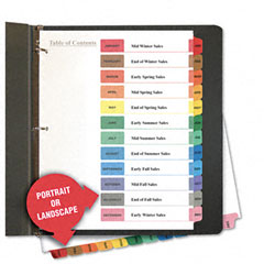 Universal Table of Contents Dividers, Assorted Color 12-Tab, Months, Letter, White UNV24810