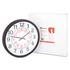 Universal Two-Color Numerals Wall Clock, 13-1/2in, Black UNV11431