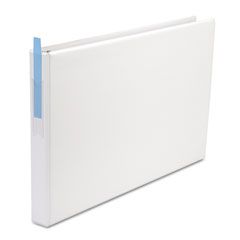 Universal Wide Base Round Ring Binder With Label Holder, 1" Capacity, 11 x 17, White UNV35420