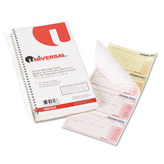 Universal Wirebound Message Books, 2-3/4 x 5, Two-Part Carbonless, 400 Sets/Book UNV48003
